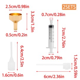 Wuyituart 5ml Perfume Refill Kit 8 Pcs Plastic Perfume Dispenser Funnel Pump Head Dropper Cosmetic Transfer Tool Set, Gold