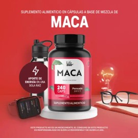 Maca Mix - Maca Negra, Amarilla y Roja 240 Cápsulas | LIFE360+