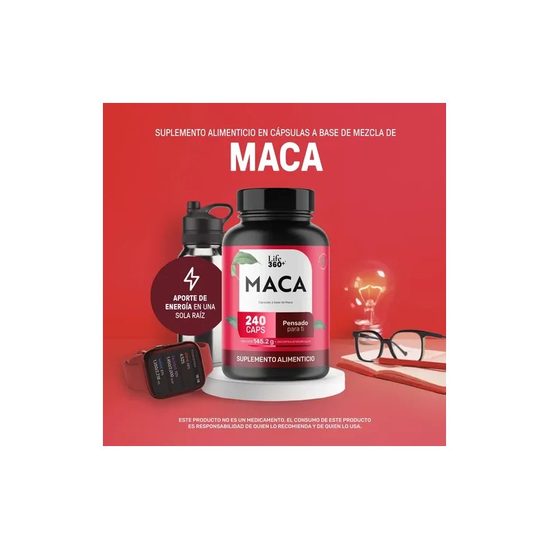 Maca Mix - Maca Negra, Amarilla y Roja 240 Cápsulas