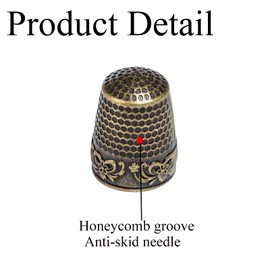 J.CARP 4Pcs Sewing Thimble, Copper Color Sewing Thimble Finger Protector, Finger Shield Fingertip Thimble Sewing Quilting Craft, Accessories DIY Sewing Tools