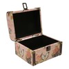 Treasure Chest Box Pink Butterfly Pattern Exquisite Retro Wooden PU