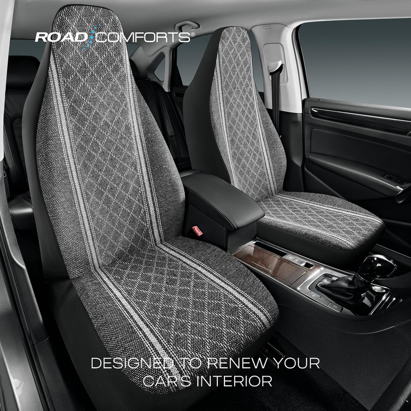 Road Comforts Baja Blanket Seat Covers Gray Diamond High Back