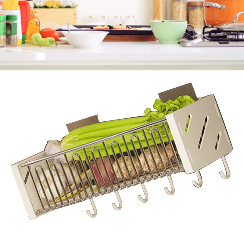 Kitchen Wall Mounted Shelf Multifunctional Hanging Drainage Organizer Basket for