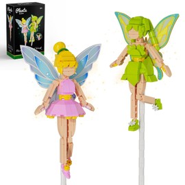 SHAREHB - Kit de construcción de ramo de hadas de flores 2 en 1, kit de construcción de ramo de cifras, para decoración del hogar, regalos de Navidad y cumpleaños para niñas de 6 a 12 (rosa y verde