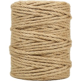 Tenn Well - Cordel de jardín de yute natural, 50 m, 4 mm, para soporte de plantas Cuerda natural de jardín para manualidades, soporte de plantas, envoltura de regalos, reciclaje, día festivo
