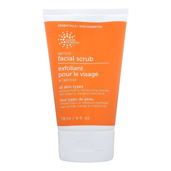 EARTH SCIENCE - Apricot Gentle Exfoliating Facial Scrub for All Skin Types (4 oz.)