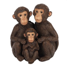 Adorable Monkey Family Ornament - 11cm x 10cm (1 Pc.) - Featuring Loving Daddy, Mummy & Baby Monkeys - Perfect Gift for Loved Ones & Room Decor