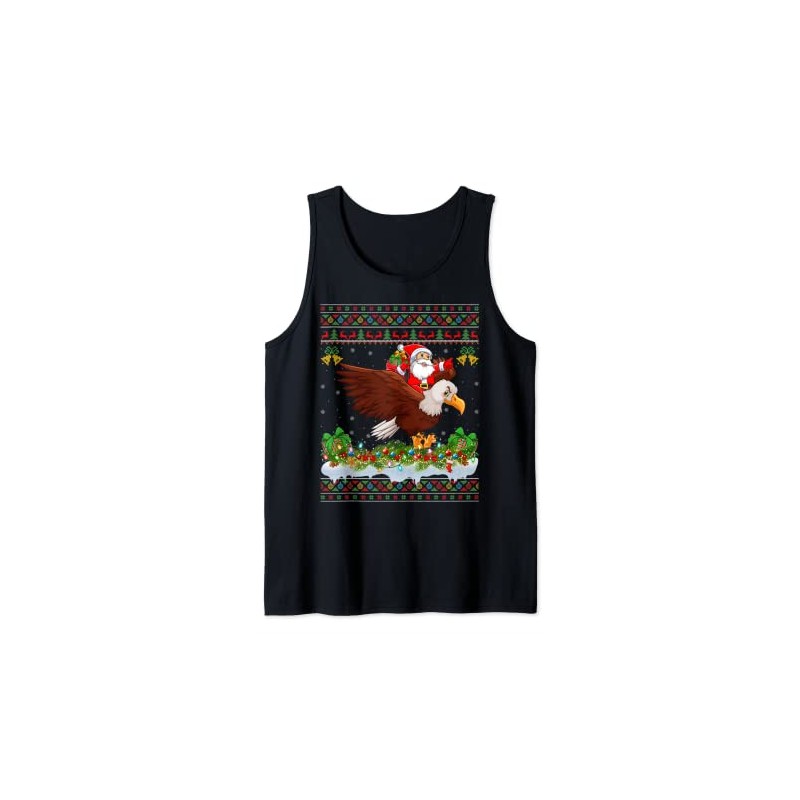 Bald Eagle Bird Xmas Ugly Santa Riding Bald Eagle Christmas