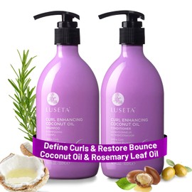 Luseta Curly Hair Shampoo and Conditioner Set with Coconut Oil, Unlimited Bounce and Definition for wavy and Coily hair, Reduce Frizz and Repair Dry Hair, for All Curl Types Sulfate Free 16.9Fl oz×2