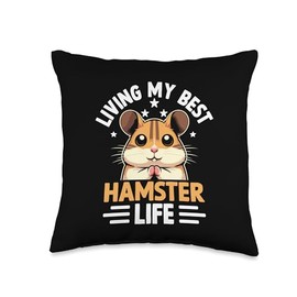 Living My Best Hamster Life Hamsters Pet Rodent Throw Pillow