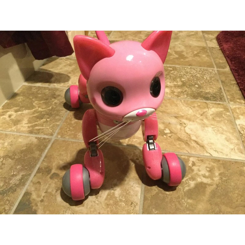 Zoomer Robot Kitty Whiskers Cat Pink Black USB power charger