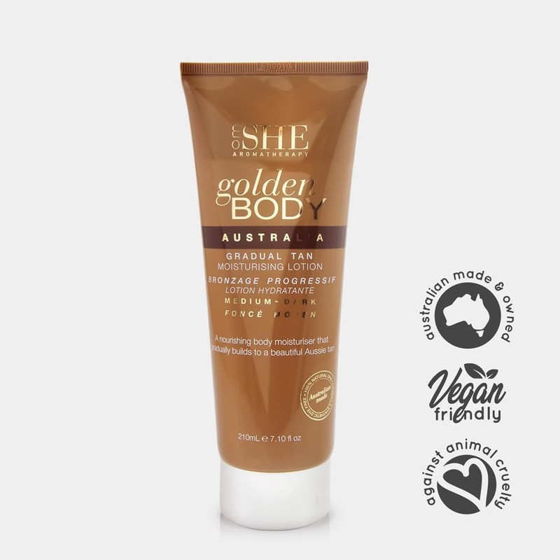Om SHE Aromaterapia Cuerpo Dorado Bronceado gradual - Medio a