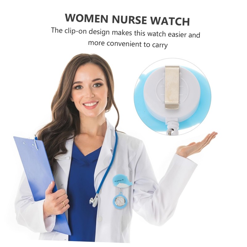 LIFKOME Nurse Fob Watch with Night Light Fashionable Retractable Nurse