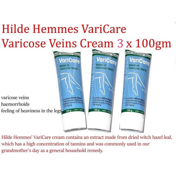 3 x 100g HILDE HEMMES HERBALS Varicare - Varicose Veins Cream (  haemorrhoids )