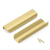 homdiy 10 Pack Edge Drawer Pulls Brushed Brass Cabinet Handles