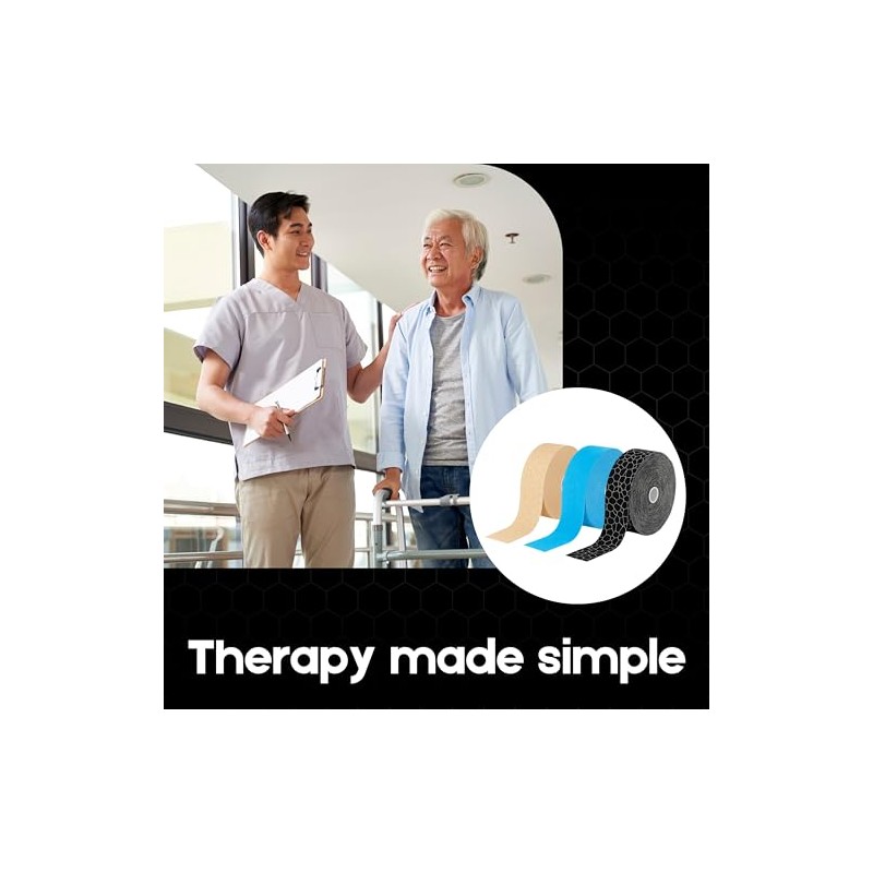 Theraband Kinesiology Tape, Waterproof Physio Tape for Pain Relief, Muscle