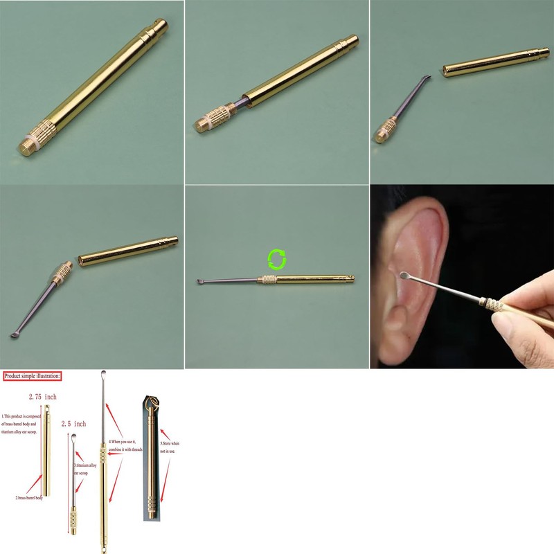 ONLYKXY Ear Wax Removal Tool,Folding Type Titanium Alloy Ear-Pick Cleaner