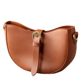 Vegan Leather Vintage Shoulder Bag For Women (Brown)