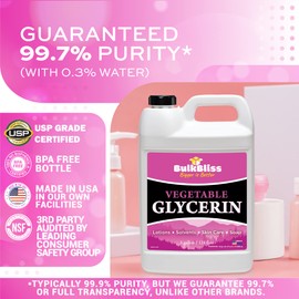 BulkBliss Vegetable Glycerine Food Grade, Non-GMO for Skin, Crafts - 1 Quart Glycerin Liquid (32oz)