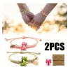 Set 2 Pulseras Ajustables Dinosaurios Verde Rosa Pareja Amistad