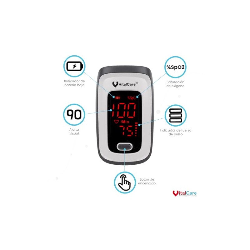Vital Care Oxímetro de pulso YX302 Gris