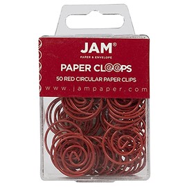 JAM PAPER - Clips circulares para papel (50 unidades), color rojo