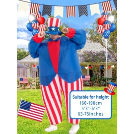 Inflatable Uncle Sam Costume Adult American Independence Day Suit with Hat
