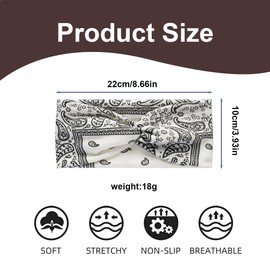 3 Stück Haarbänder Damen Breite Elastische Weiche, Boho-Blumendruck Knoten Elastische Haarbänder Yoga-Bandanas, Print Haarschmuck Yoga Sport Haarband