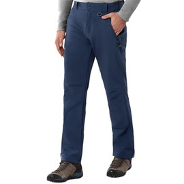 33,000ft Outdoor Pants Mens Softshell Pants Waterproof Windproof Ski Pants Warm Fleece Lined Work Pants Winter Trekking Pants Hiking Pants, blue, 32W / 32L