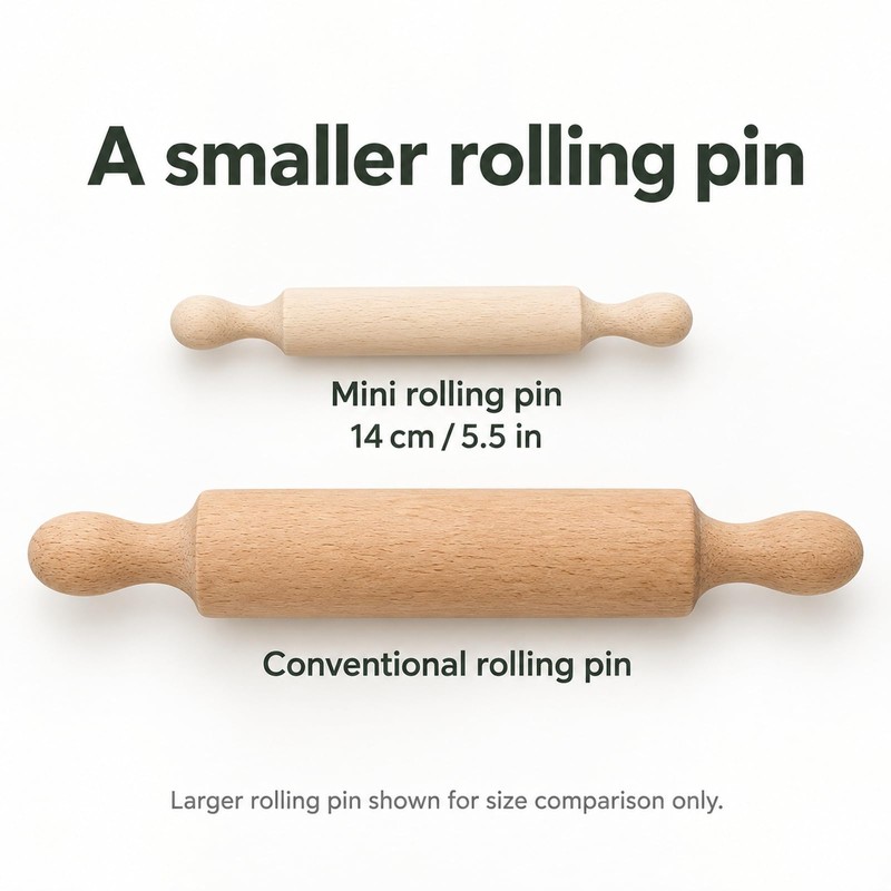 Mini Rolling Pin 4pcs 5.5-inch, Mini Wooden Rolling Pins, Family