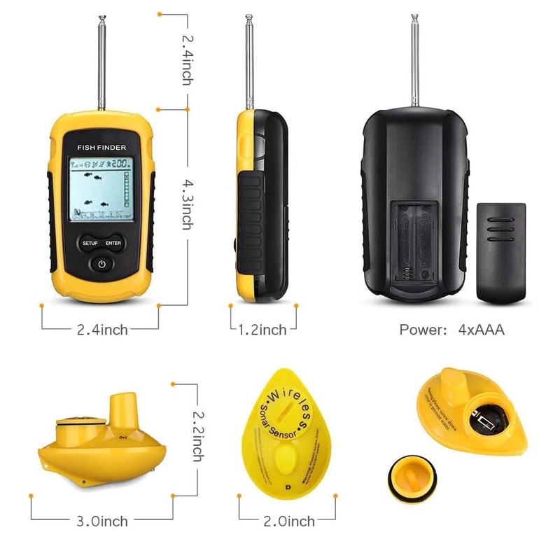 LUCKYLAKER Sonar Handheld Fish Finder Transducer Portable Water Depth Finder