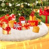 Konsait Christmas Tree Plush Skirt Holiday Tree Ornaments Round Snow