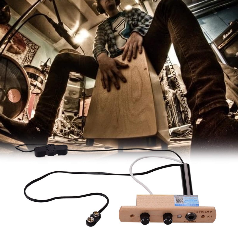 Cajon Pickup,Drum Sound Hole Pickup Microphone Pickup System,Box Drum,6.35mm Output