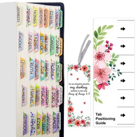 Decorative Laminated Bible Tabs 100PCS Cute Bible tabs for Women and Girl 66 Book Tabs 34 Blank Tabs for Old and New Testament