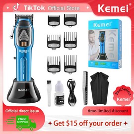 KEMEI-1767 Professional Hair Clippers for Men - Cord/Cordless Hair Cutting Kits, Hair & Beard Trimmer, USB Rechargeable, KM-1763 split end trimmer hair trimmer - Color: KeMei-1763