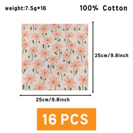 FAIRYGATE Lining Fabric Flowers Series 100% Cotton Printed Quilting Patchwork Square Bundles Fabrics for DIY Sewing Scrapbooking 25cm x 25cm Coloured C0508