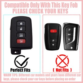 Yekoubo Key Fob Cover with Cherry Keychain, Soft TPU Smart Key Case for Daily Carry, Compatible with Toyota Avalon Corolla Sequoia RAV4 2013-2018,Camry 2012-2017,Highlander 2014-2019 (4-Button, Pink)