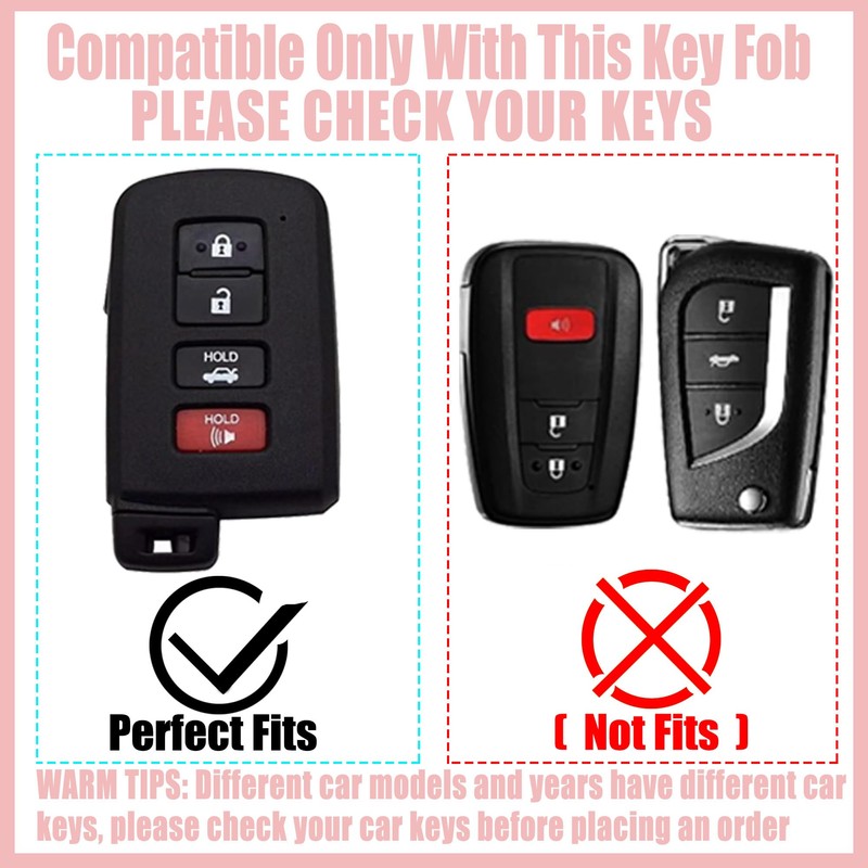 Yekoubo Key Fob Cover with Cherry Keychain, Soft TPU Smart