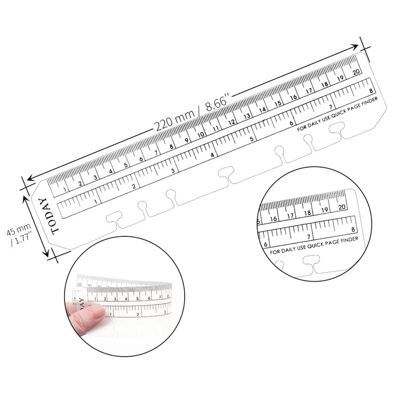 10 Pack Clear Ruler Bookmark Plastic Binder Divider A5 Straight
