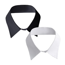 2 Pieces Of Solid Color Fake Collars, Shirt Collars, Simple Fake Collars, Detachable Collars, Fake Collars For Women (Black, White)