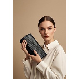 MUDUO Patent Leather Envelope Clutch Purse Shiny Candy Foldover Clutch Evening Bag for Women (7018-Black)