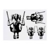 4 x 'Girl On A Swing' Temporary Tattoos - Water