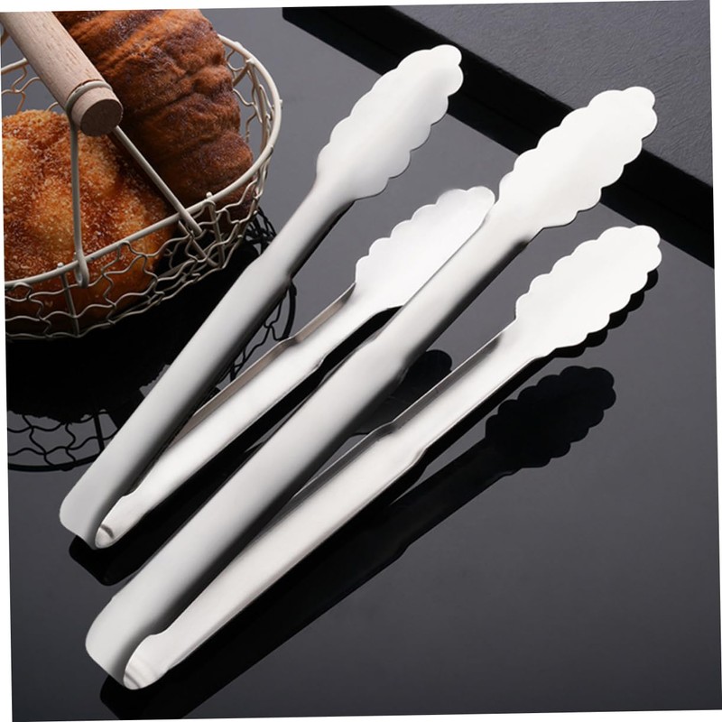 Ipetboom 2pcs Stainless Steel Food Clamp Practical Non Slip Kitchen