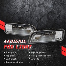 Driving Fog Lights Lamps Replacement for Honda Accord 2003-2007 Sedan JDM Japan style full kit 4 Door Only Rare with H11 12V 55W Halogen Bulbs & Wiring Harness Kit (Clear Lens)