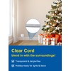 Short Clear Extension Cord 3FT, 1 Pack Single Skinny Extension