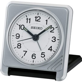 Seiko QHT015S Travel Alarm Clock, Silver