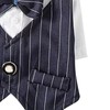 Pet Suit Bow Decor Striped Breathable Dog Cat Wedding Shirt
