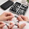 19-Piece Nail Clipper Set with Leather Case – Stainless Steel