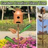 71" H Birdhouses for Outdoors with Pole Glass Bottle Tree/Wine