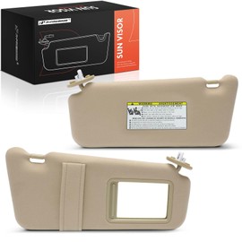 A-Premium Left & Right Sun Visor Compatible with Toyota Venza 2009-2016, Driver & Passenger Side, with Mirror and Light, Beige
